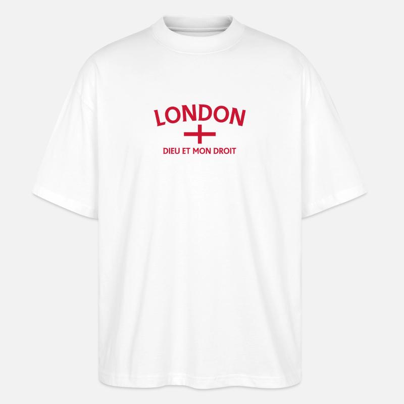 Drapeau et devise de Londres - T-shirt bio Blaster 2.0 coupe oversize Stanley/Stella Unisexe - blanc
