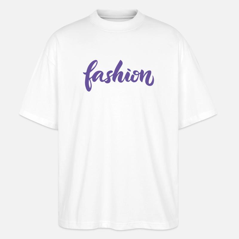 Mode-Violett-Mode-Lettering-Skript-Trend - Stanley/Stella Oversized Unisex Bio T-Shirt Blaster 2.0 - Weiß