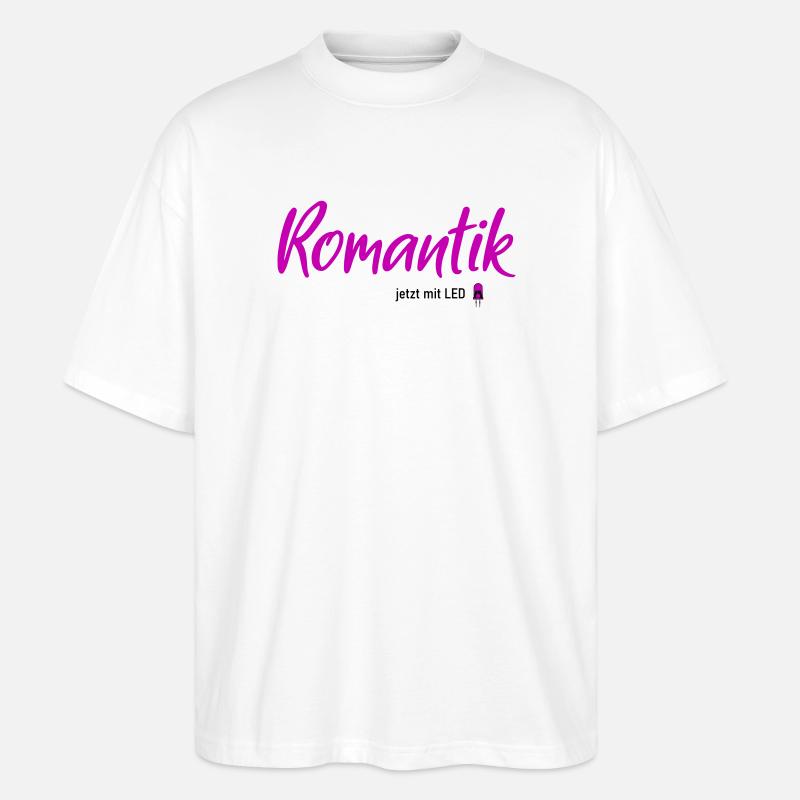Romantik LED - Stanley/Stella Oversized Unisex Bio T-Shirt Blaster 2.0 - Weiß