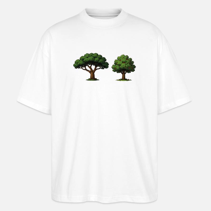 Baumduo Apfelbaum im Gleichgewicht - Stanley/Stella Oversized Unisex Bio T-Shirt Blaster 2.0 - Weiß