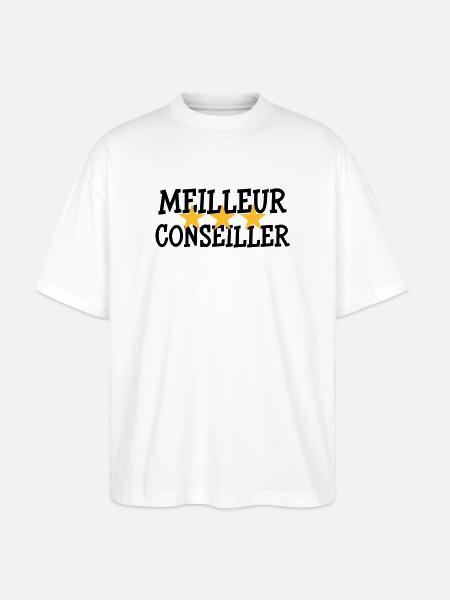 Meilleur Conseiller - T-shirt bio Blaster 2.0 coupe oversize Stanley/Stella Unisexe - blanc