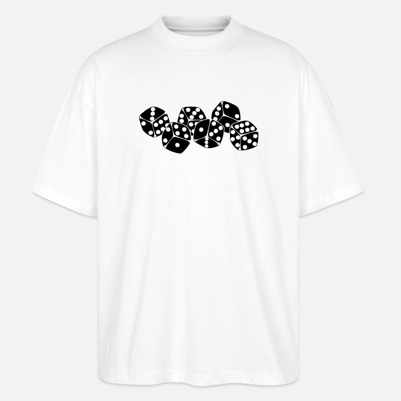 Six dice next to each other - Stanley/Stella Oversized Unisex Organic T-shirt Blaster 2.0 - white