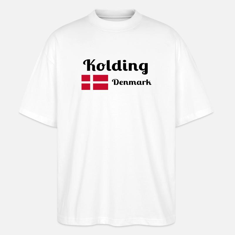 Kolding Danemark - Imprimés élégants - T-shirt bio Blaster 2.0 coupe oversize Stanley/Stella Unisexe - blanc