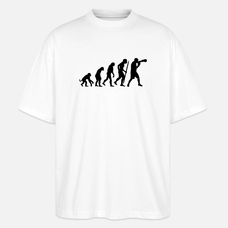 Evolution of boxing - Stanley/Stella Oversized Unisex Bio T-Shirt Blaster 2.0 - Weiß