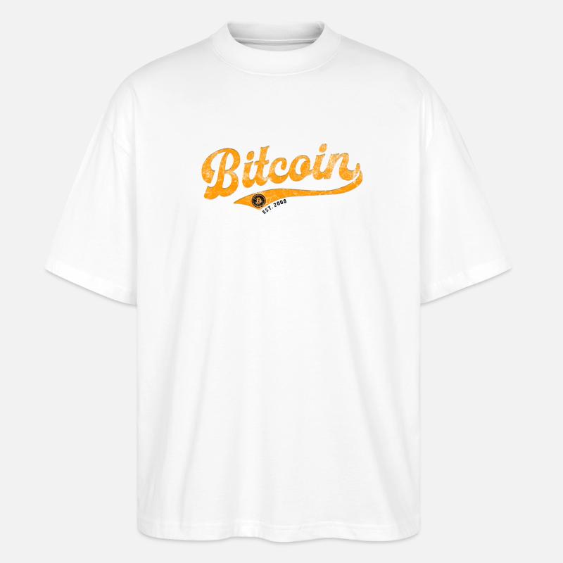 Bitcoin - l’avenir a commencé - Est. 2008 - T-shirt bio Blaster 2.0 coupe oversize Stanley/Stella Unisexe - blanc