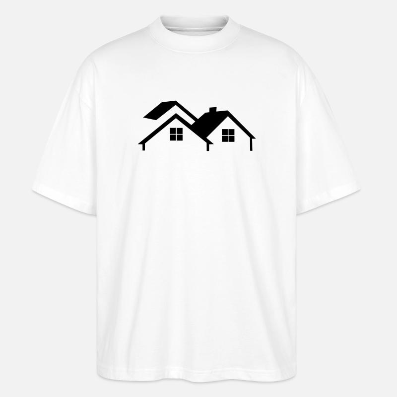 Logo de la maison simple - T-shirt bio Blaster 2.0 coupe oversize Stanley/Stella Unisexe - blanc