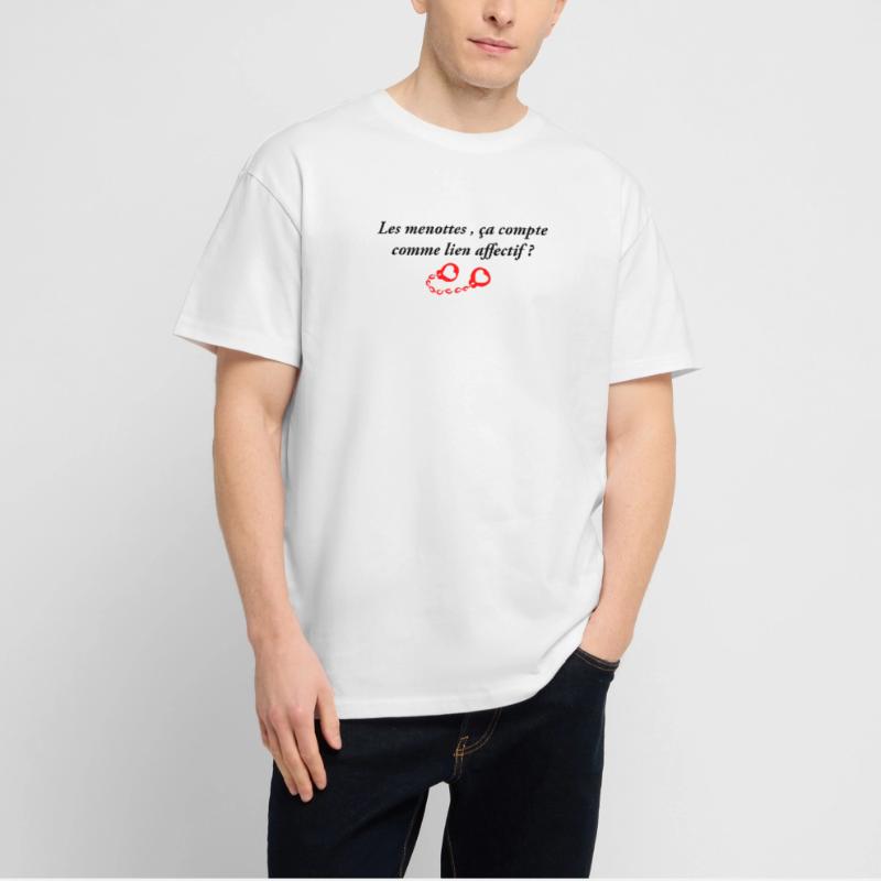 Les menottes ça compte comme lien affectif T-shirt bio Blaster 2.0 coupe oversize Stanley/Stella Unisexe
