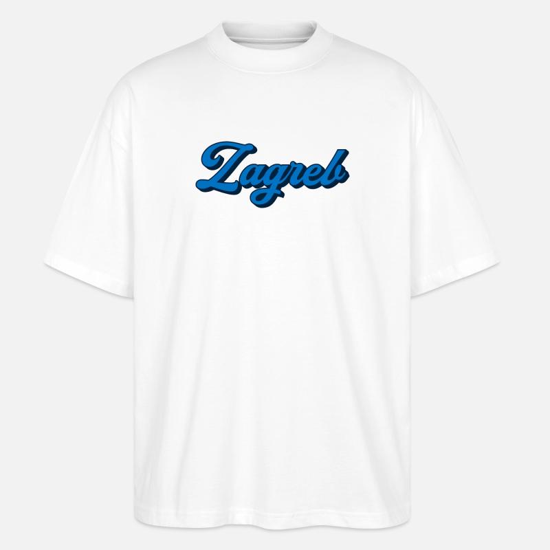 Zagreb Script Logo Style - T-shirt bio Blaster 2.0 coupe oversize Stanley/Stella Unisexe - blanc