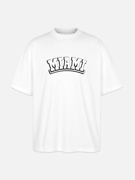 MIAMI bogstaver USA Florida - Stanley/Stella Oversize Unisex Øko T-shirt Blaster 2.0 - hvid