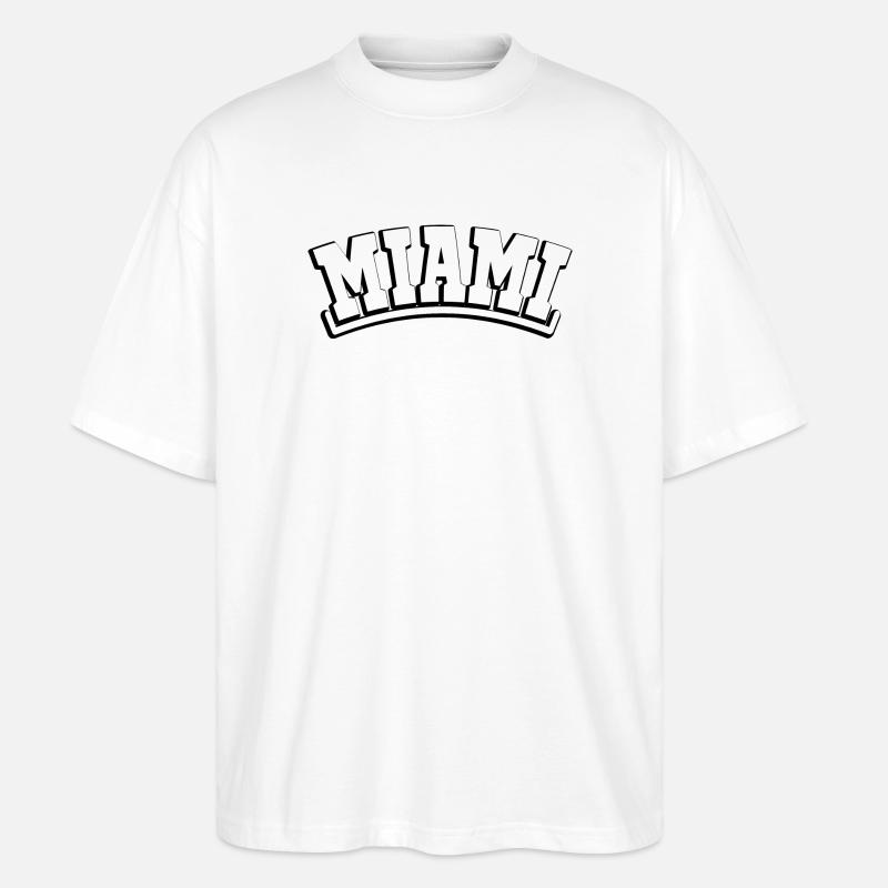 MIAMI Lettrage États-Unis Floride - T-shirt bio Blaster 2.0 coupe oversize Stanley/Stella Unisexe - blanc