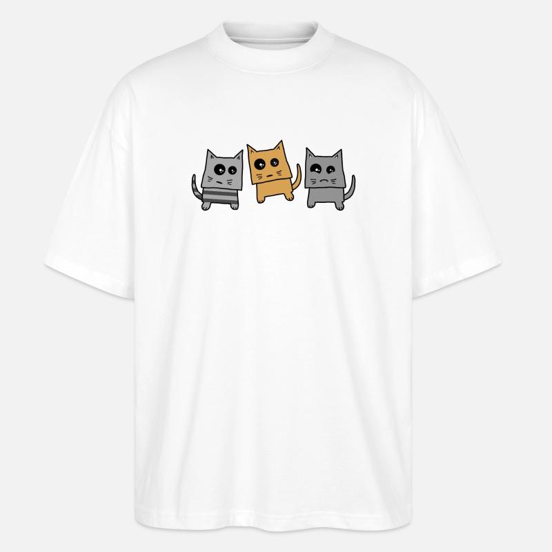 Katzengang - Stanley/Stella Oversized Unisex Bio T-Shirt Blaster 2.0 - Weiß