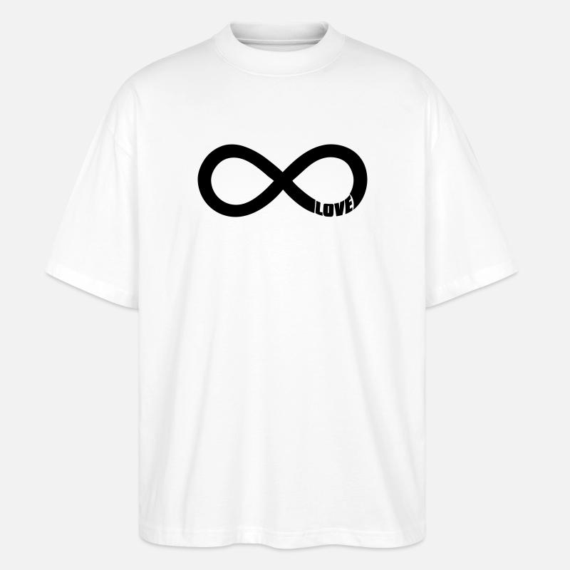 Symbole de l’Amour de l’Infini - Noir - T-shirt bio Blaster 2.0 coupe oversize Stanley/Stella Unisexe - blanc