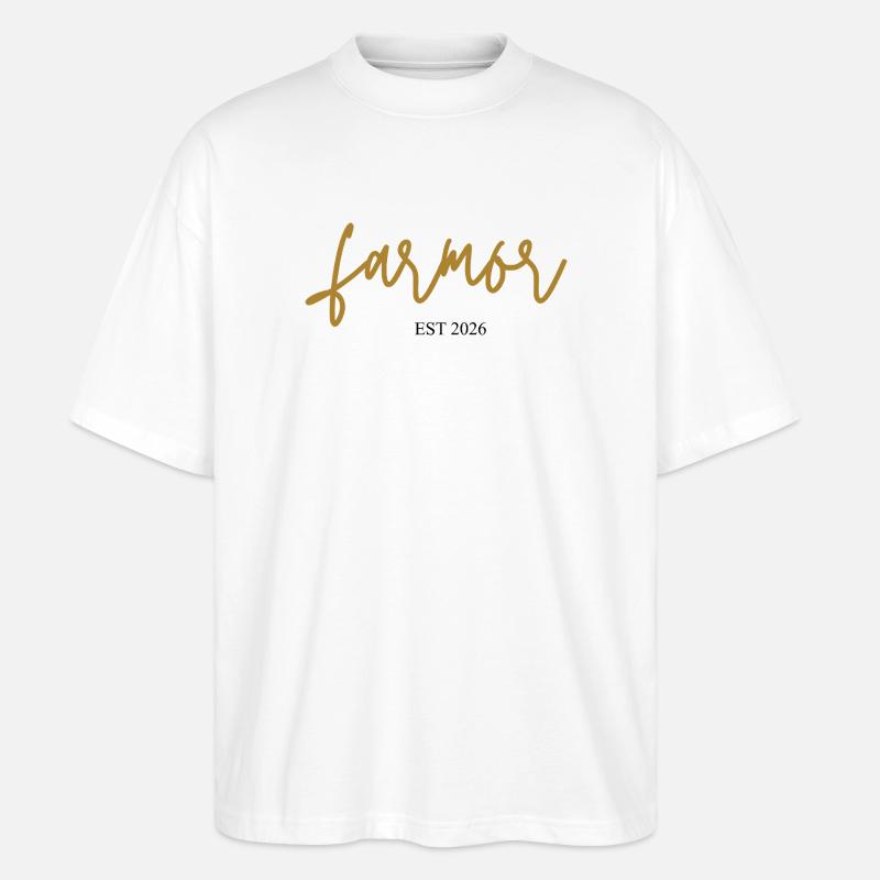 farmor est 2026 - Stanley/Stella Oversized Unisex Bio T-Shirt Blaster 2.0 - Weiß