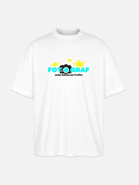 Fotograf Fotografin Fotokamera - Stanley/Stella Oversized Unisex Bio T-Shirt Blaster 2.0 - Weiß