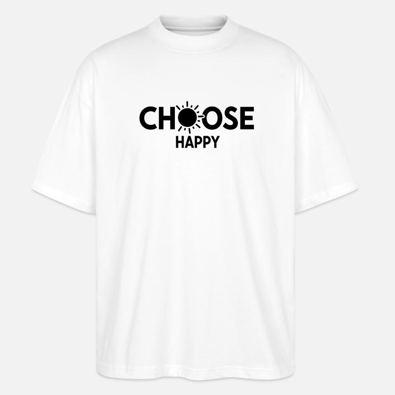 Bright Sunburst Wählen Sie Happy Design - Stanley/Stella Oversized Unisex Bio T-Shirt Blaster 2.0 - Weiß