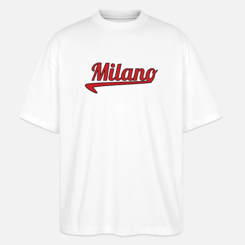 Milano Script Emblem Swoosh - Stanley/Stella Oversized Unisex Bio T-Shirt Blaster 2.0 - Weiß