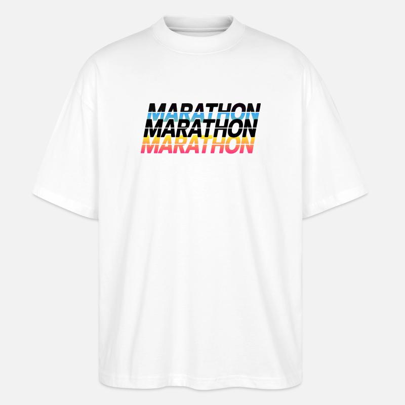 Marathon Gradient Typografie - Stanley/Stella Oversized Unisex Bio T-Shirt Blaster 2.0 - Weiß