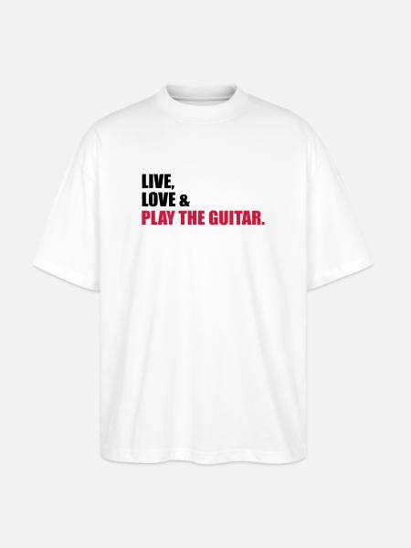 guitar - Stanley/Stella Oversized Unisex Organic T-shirt Blaster 2.0 - white