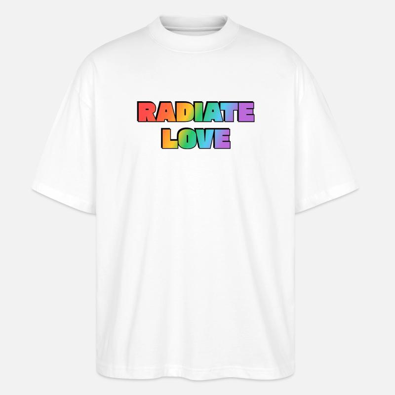 Strahlen Sie Liebe Regenbogen aus - Stanley/Stella Oversized Unisex Bio T-Shirt Blaster 2.0 - Weiß