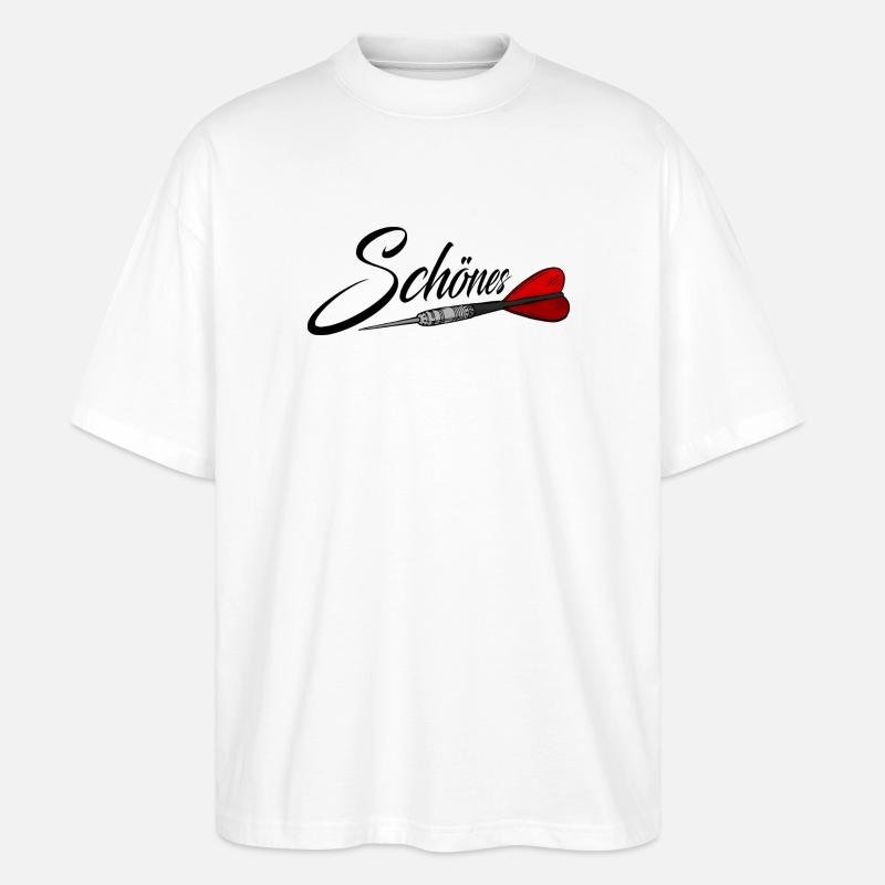 Schönes mit Dartpfeil, Darts, Dart - Stanley/Stella Oversized Unisex Bio T-Shirt Blaster 2.0 - Weiß