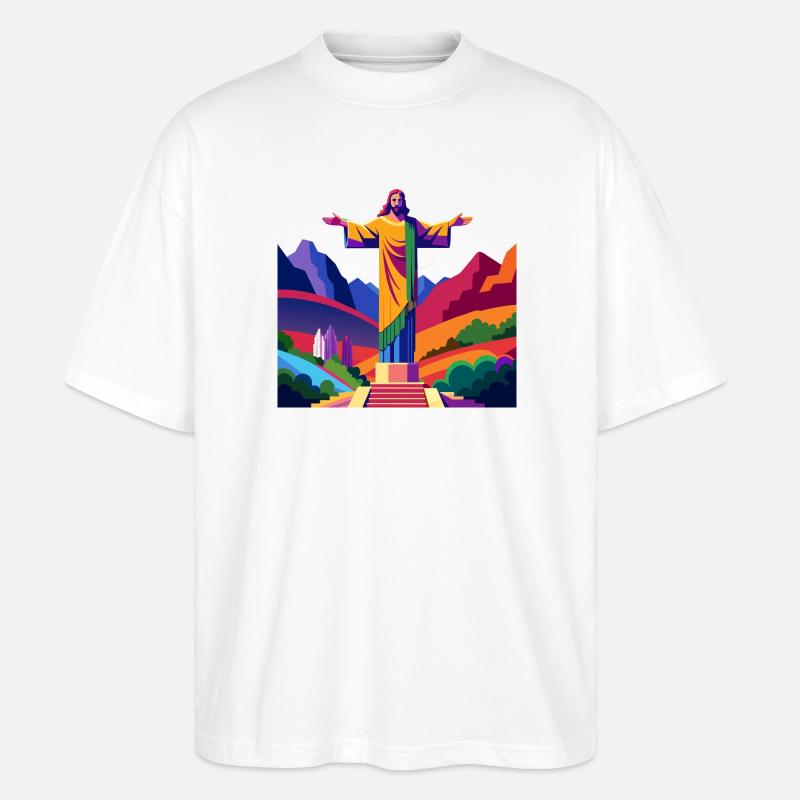 Christ Statue - Stanley/Stella Oversized Unisex Bio T-Shirt Blaster 2.0 - Weiß