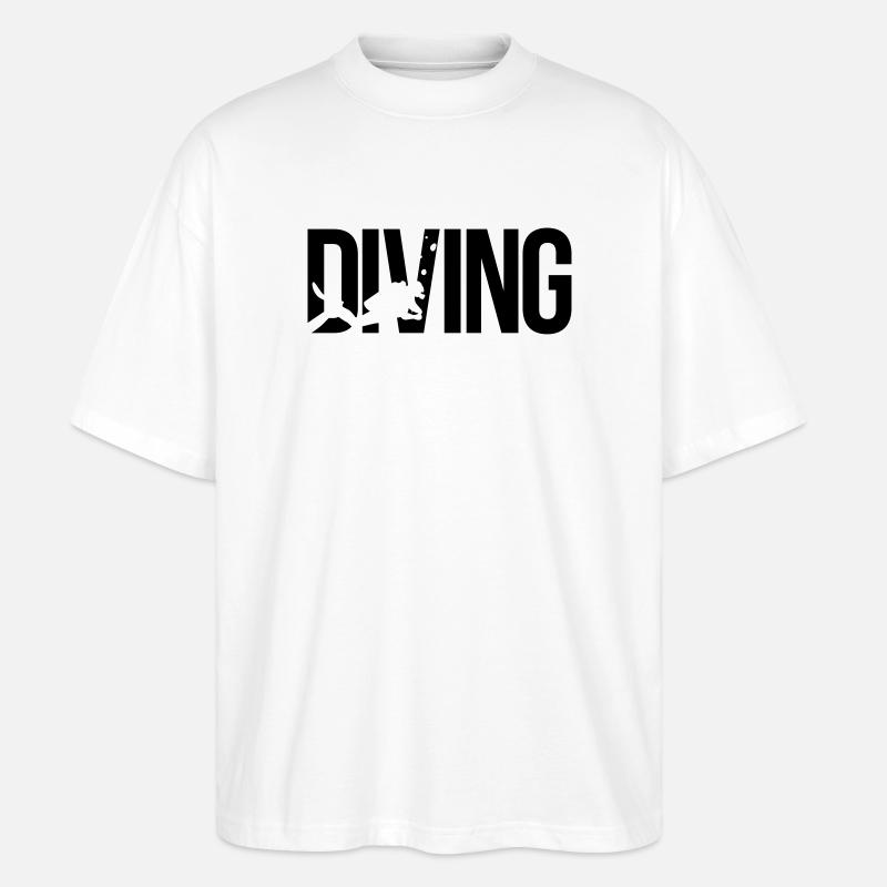 diving Tauchen - Stanley/Stella Oversized Unisex Bio T-Shirt Blaster 2.0 - Weiß