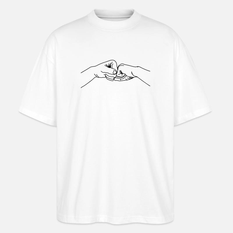 Handgeste, Zusammenarbeit, Teamwork - Stanley/Stella Oversized Unisex Bio T-Shirt Blaster 2.0 - Weiß