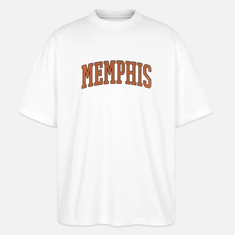 Memphis Varsity Arc Logo - Stanley/Stella Oversized Unisex Bio T-Shirt Blaster 2.0 - Weiß
