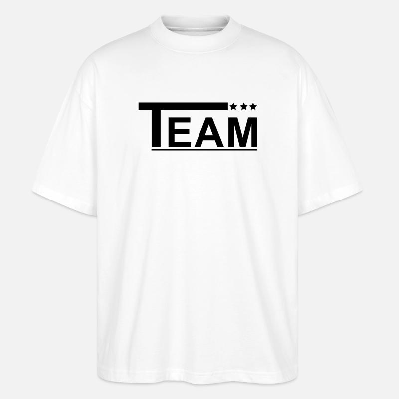 Équipe avec des étoiles noires - T-shirt bio Blaster 2.0 coupe oversize Stanley/Stella Unisexe - blanc