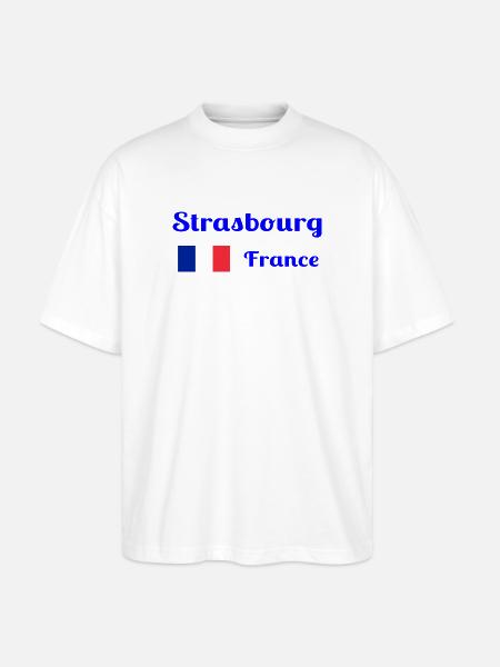 Strasbourg France- Stylish prints - Stanley/Stella Oversized Unisex Organic T-shirt Blaster 2.0 - white