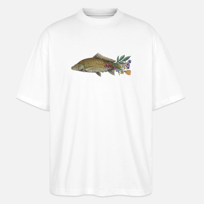 Der Karpfen - Stanley/Stella Oversized Unisex Bio T-Shirt Blaster 2.0 - Weiß
