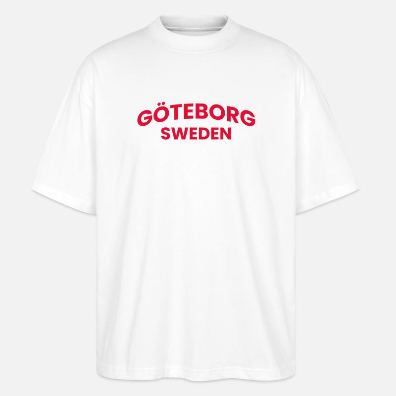 Göteborgs Rote Typografie - Stanley/Stella Oversized Unisex Bio T-Shirt Blaster 2.0 - Weiß