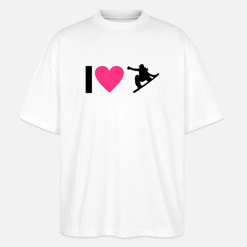 Snowboard - Stanley/Stella Oversized Unisex Bio T-Shirt Blaster 2.0 - Weiß