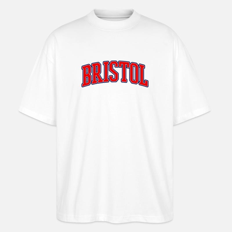 Bristol Varsity Schriftzug - Stanley/Stella Oversized Unisex Bio T-Shirt Blaster 2.0 - Weiß