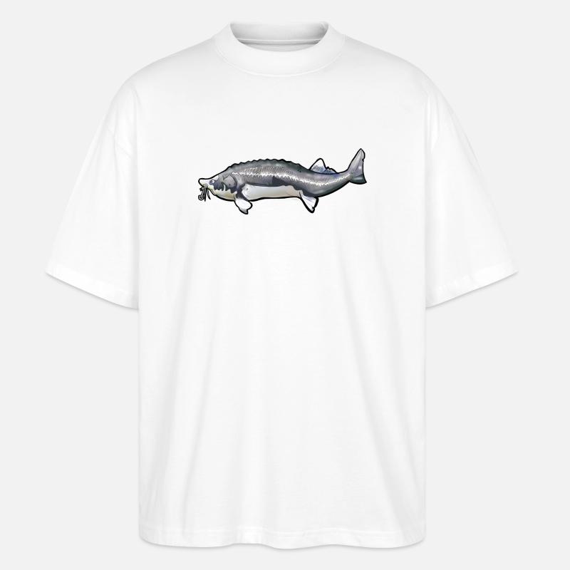 Grubbed Kelfish Tail Pattern - Stanley/Stella Oversized Unisex Organic T-shirt Blaster 2.0 - white