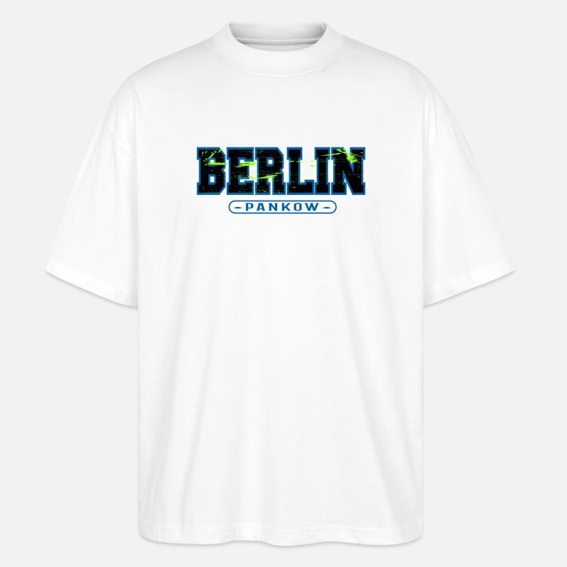 Graffiti néon de Berlin Pankow - T-shirt bio Blaster 2.0 coupe oversize Stanley/Stella Unisexe - blanc