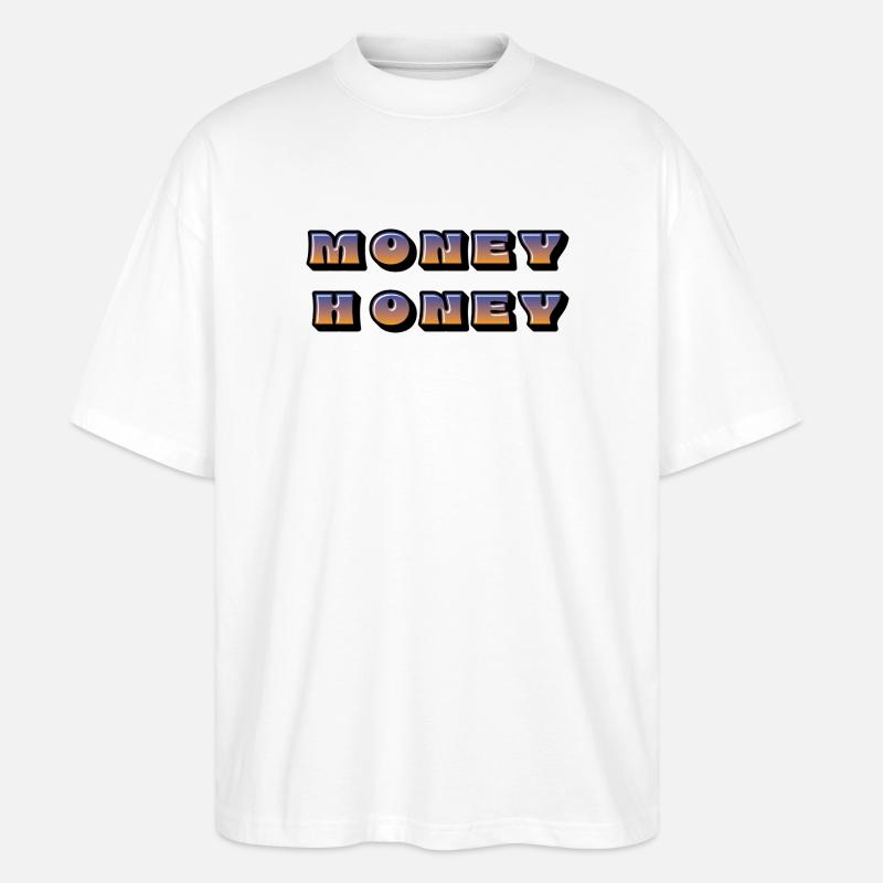 Geld Honig Farbverlauf Retro - Stanley/Stella Oversized Unisex Bio T-Shirt Blaster 2.0 - Weiß