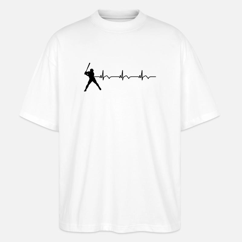 Baseball ECG Batte de baseball - T-shirt bio Blaster 2.0 coupe oversize Stanley/Stella Unisexe - blanc