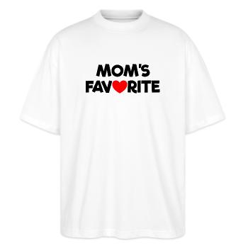 Enfant préféré Chéri de maman Je suis le préféré de maman - T-shirt bio Blaster 2.0 coupe oversize Stanley/Stella Unisexe - blanc - Devant - Alina (178cm) & Michal (187cm)