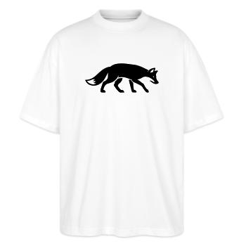Animal renard - T-shirt bio Blaster 2.0 coupe oversize Stanley/Stella Unisexe - blanc - Devant - Alina (178cm) & Michal (187cm)