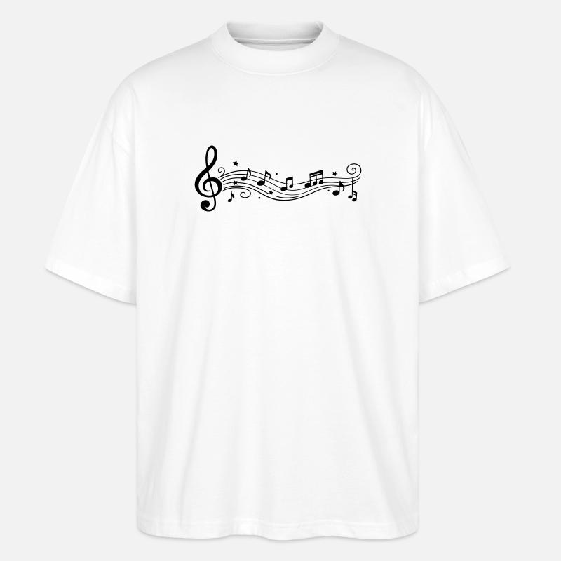 Notes musicales Clés de mélodie - T-shirt bio Blaster 2.0 coupe oversize Stanley/Stella Unisexe - blanc