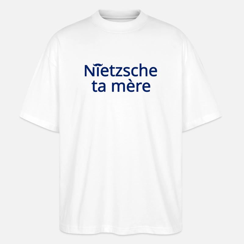 Nietzsche ta mère Bleu - T-shirt bio Blaster 2.0 coupe oversize Stanley/Stella Unisexe - blanc