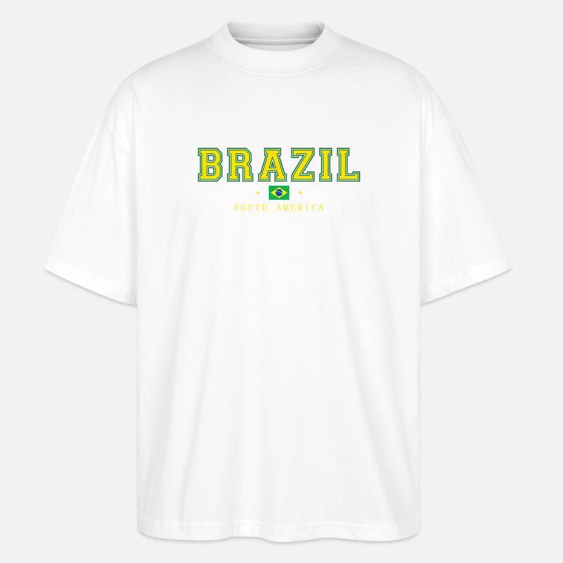 Brésil - T-shirt bio Blaster 2.0 coupe oversize Stanley/Stella Unisexe - blanc