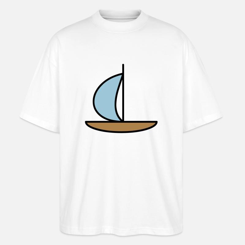 Segelboot - Stanley/Stella Oversized Unisex Bio T-Shirt Blaster 2.0 - Weiß