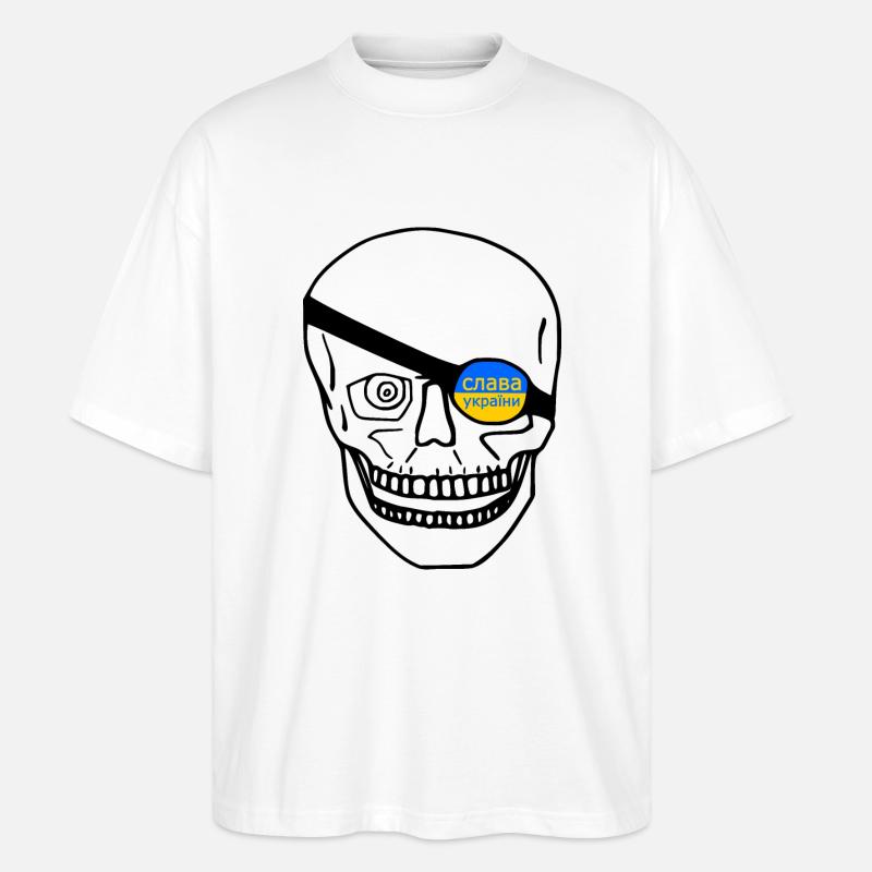 Slava ukraini - Stanley/Stella Oversized Unisex Bio T-Shirt Blaster 2.0 - Weiß
