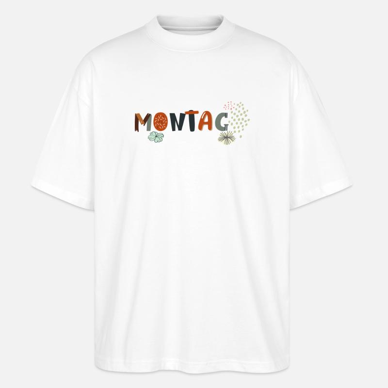 Lundi en semaine avec des fleurs - T-shirt bio Blaster 2.0 coupe oversize Stanley/Stella Unisexe - blanc