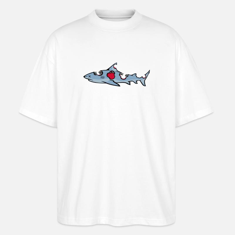 requin - T-shirt bio Blaster 2.0 coupe oversize Stanley/Stella Unisexe - blanc