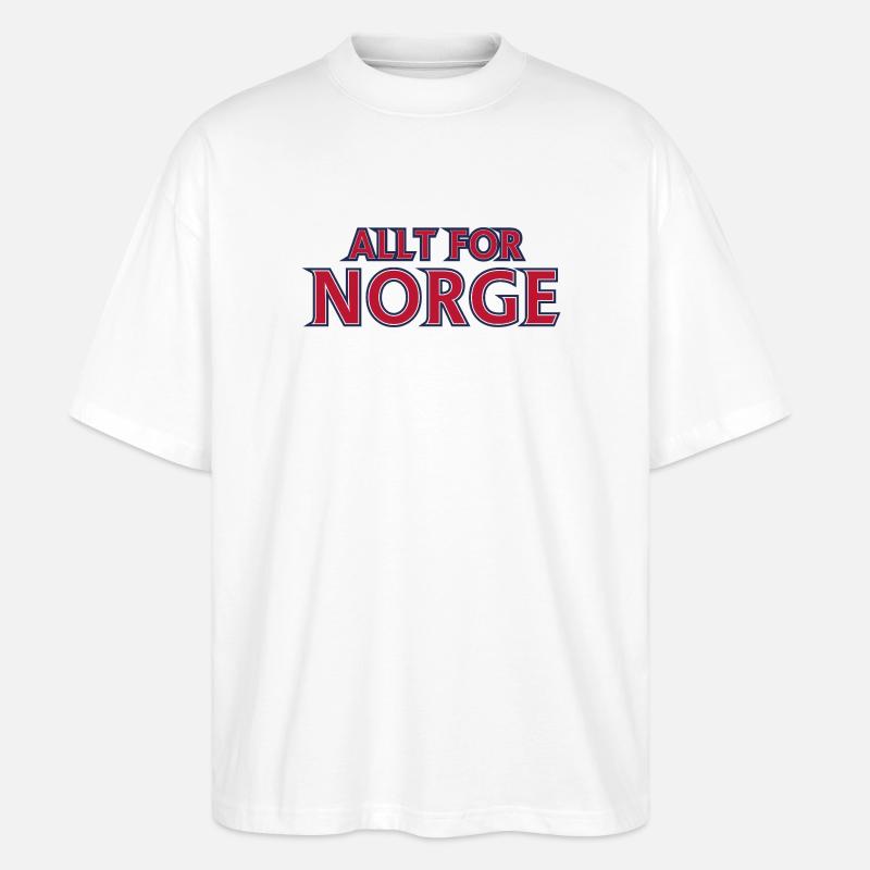 Norwegens Retro-Emblem - Stanley/Stella Oversized Unisex Bio T-Shirt Blaster 2.0 - Weiß