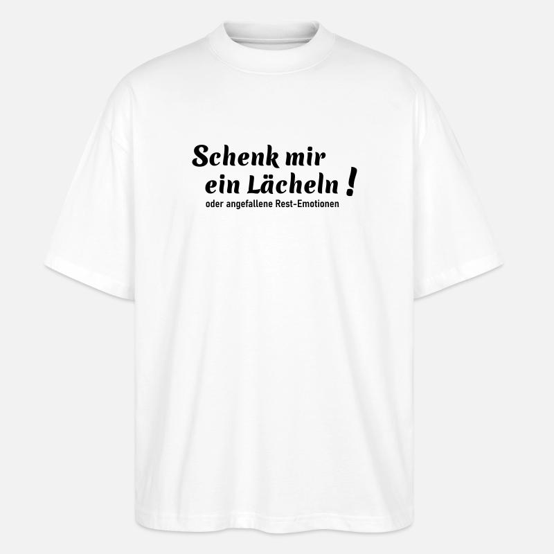 Schenk mir ein Lächeln - Stanley/Stella Oversized Unisex Bio T-Shirt Blaster 2.0 - Weiß