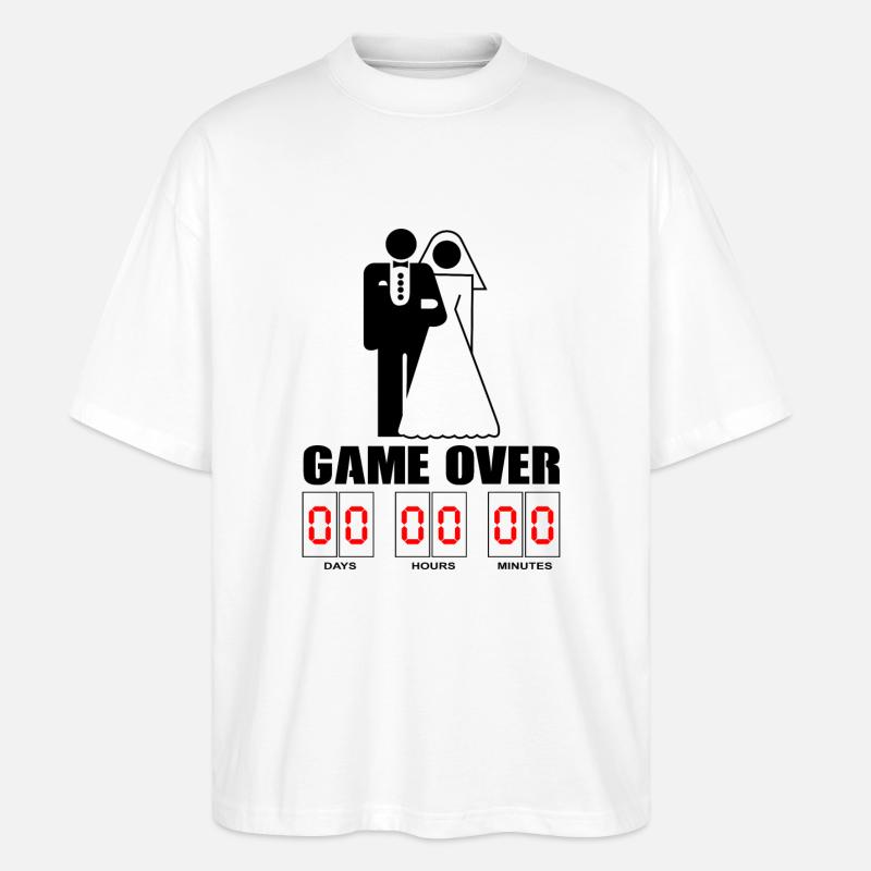 GAME OVER Hochzeit - Stanley/Stella Oversized Unisex Bio T-Shirt Blaster 2.0 - Weiß